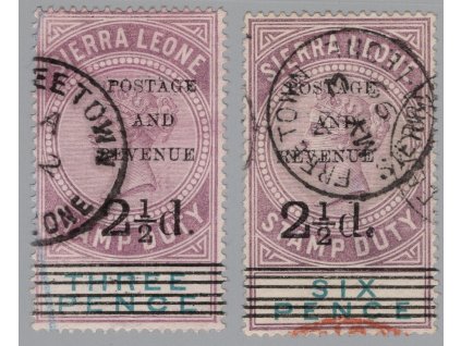 Sierra Leone 1897, Mi. 38-9, O 2,5 / 3 a 2,5 / 6 d