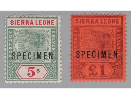Sierra Leone 1896, Mi. 35-6, x 5 s a 1 L SPECIMEN, TN