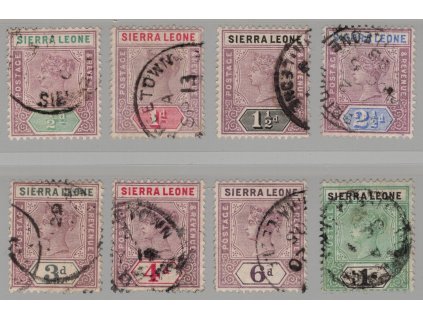 Sierra Leone 1896, Mi. 24-33 (bez č. 27 + 31, 8 ks), O 0,5 d - 1 s,