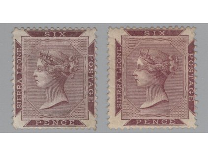 Sierra Leone 1885, Mi. 22b+c, x 6 d