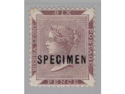 Sierra Leone 1885, Mi. 22, x 6 d SPECIMEN, více nálepek