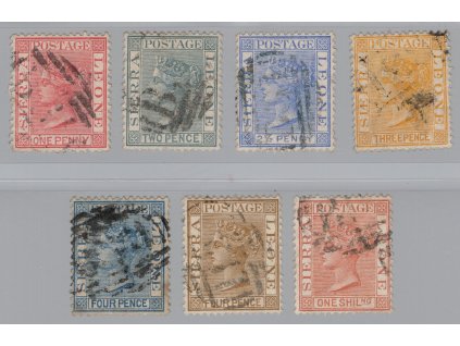 Sierra Leone 1883, Mi. 16-21, O 2 d - 1 s, dv - sleva!