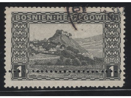 38149 rakousko bosna hercegovina 1906 mi 29 o 1 h vyplatni dvojite zoubkovani v obrazu
