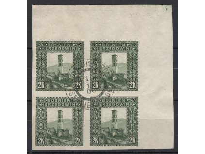 38176 rakousko bosna hercegovina 1906 mi 43 o 2 k vyplatni nezoubkovana rohovy 4 blok