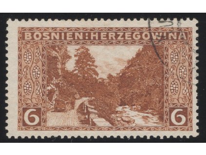 Rakousko - Bosna a Hercegovina 1906, Mi. 33, O 6 h, Hz 13 1/2