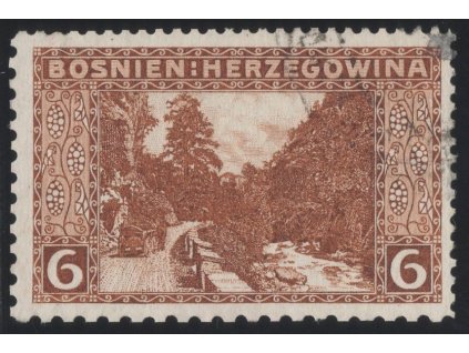 Rakousko - Bosna a Hercegovina 1906, Mi. 33, O 6 h, Řz 12:12:9:10