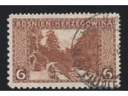 Rakousko - Bosna a Hercegovina 1906, Mi. 33, O 6 h, Řz 12:12:9:9