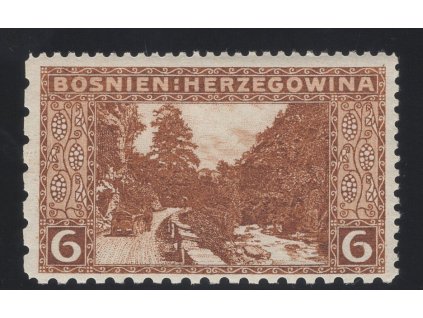 Rakousko - Bosna a Hercegovina 1906, Mi. 33, xx 6 h, Řz 12:12:9:6