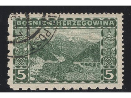 Rakousko - Bosna a Hercegovina 1906, Mi. 32, O 5 h, Řz 12:12:6:6