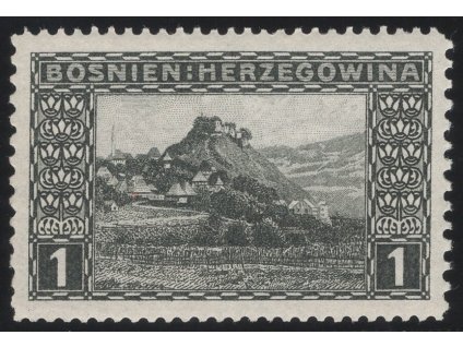 Rakousko - Bosna a Hercegovina 1906, Mi. 29, xx 1 h, Řz 12:10:12:10