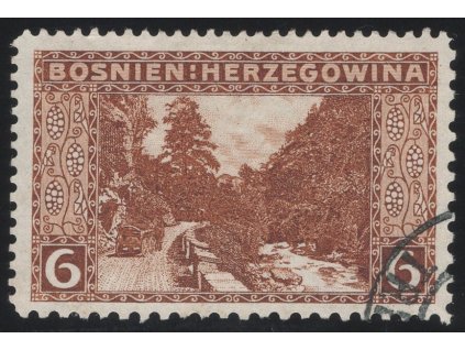 Rakousko - Bosna a Hercegovina 1906, Mi. 33, O 6 h, Řz 12:10:10:12