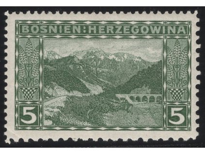 Rakousko - Bosna a Hercegovina 1906, Mi. 32, x 5 h, Řz 12:10:9:12