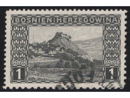 Rakousko - Bosna a Hercegovina 1906, Mi. 29, O 1 h, Řz 12:10:9:12