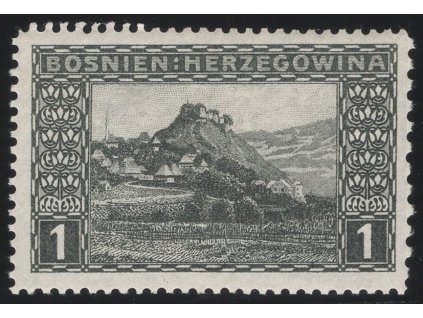 Rakousko - Bosna a Hercegovina 1906, Mi. 29, xx 1 h, Řz 12:9:12:12