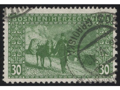 Rakousko - Bosna a Hercegovina 1906, Mi. 37, O 30 h, Řz 12:9:10:12