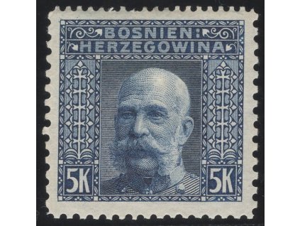 Rakousko - Bosna a Hercegovina 1906, Mi. 44, x 5 K, Řz 12:9:10:9, dvě nálepky