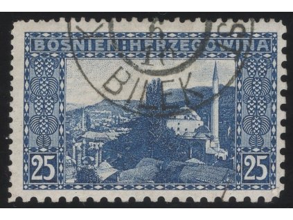 Rakousko - Bosna a Hercegovina 1906, Mi. 36, O 25 h, Řz 12:9:9:12