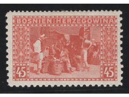 Rakousko - Bosna a Hercegovina 1906, Mi. 40, x 45 h, Řz 12:9:9:9, těžší nálepka