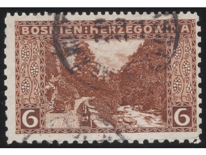 Rakousko - Bosna a Hercegovina 1906, Mi. 33, O 6 h, Řz 12:9:9:9