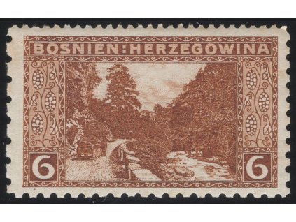Rakousko - Bosna a Hercegovina 1906, Mi. 33, xx 6 h, Řz 12:9:9:6