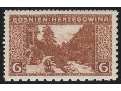 Rakousko - Bosna a Hercegovina 1906, Mi. 33, x 6 h, Řz 12:9:6:12