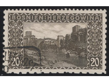 Rakousko - Bosna a Hercegovina 1906, Mi. 35, O 20 h, Řz 12:9:6:9