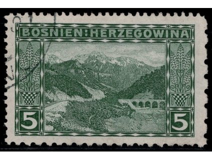 Rakousko - Bosna a Hercegovina 1906, Mi. 32, O 5 h, Řz 12:6:9:12