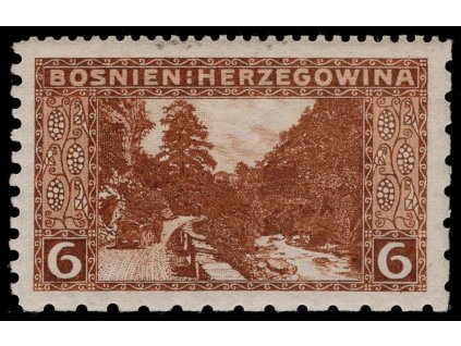 Rakousko - Bosna a Hercegovina 1906, Mi. 33, xx 6 h, Řz 12:6:6:9