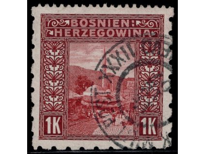 Rakousko - Bosna a Hercegovina 1906, Mi. 42, O 1 K, Řz 12:6:6:6