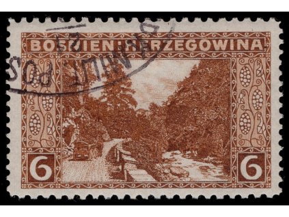 Rakousko - Bosna a Hercegovina 1906, Mi. 33, O 6 h, Řz 10:12:10:12
