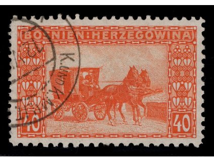 Rakousko - Bosna a Hercegovina 1906, Mi. 39, O 40 h, Řz 10:10:9:12