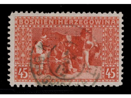 Rakousko - Bosna a Hercegovina 1906, Mi. 40, O 45 h, Řz 10:10:9:10