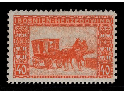 Rakousko - Bosna a Hercegovina 1906, Mi. 39, x 40 h, Řz 10:9:12:9
