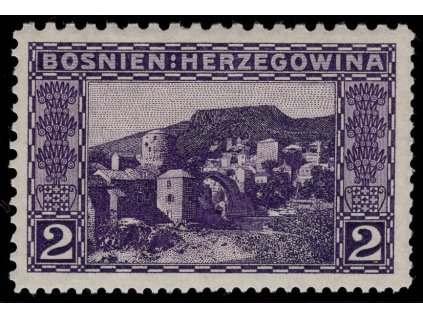 Rakousko - Bosna a Hercegovina 1906, Mi. 30, xx 2 h, Řz 9:12:12:10