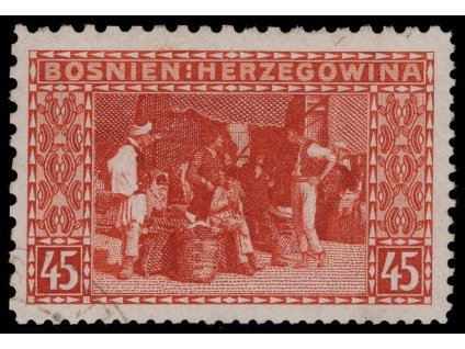 Rakousko - Bosna a Hercegovina 1906, Mi. 40, O 45 h, Řz 9:12:12:9
