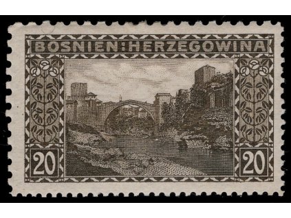 Rakousko - Bosna a Hercegovina 1906, Mi. 35, x 20 h, Řz 9:12:12:9
