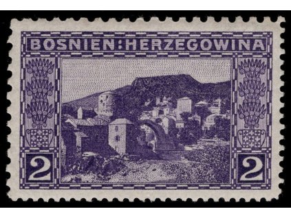 Rakousko - Bosna a Hercegovina 1906, Mi. 30, xx 2 h, Řz 9:12:12:9