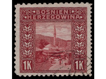 Rakousko - Bosna a Hercegovina 1906, Mi. 42, O 1 K, Řz 9:12:10:10