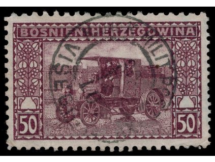 Rakousko - Bosna a Hercegovina 1906, Mi. 41, O 50 h, Řz 9:12:10:10, z poštovního provozu