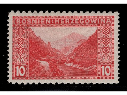 Rakousko - Bosna a Hercegovina 1906, Mi. 34, x 10 h, Řz 9:12:9:12