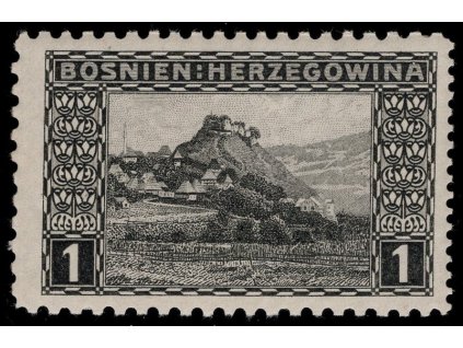 Rakousko - Bosna a Hercegovina 1906, Mi. 29, xx 1 h, Řz 9:12:9:9