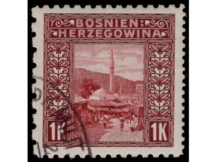 Rakousko - Bosna a Hercegovina 1906, Mi. 42, O 1 K, Řz 9:12:9:6