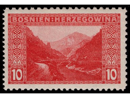 Rakousko - Bosna a Hercegovina 1906, Mi. 34, x 10 h, Řz 9:10:10:12