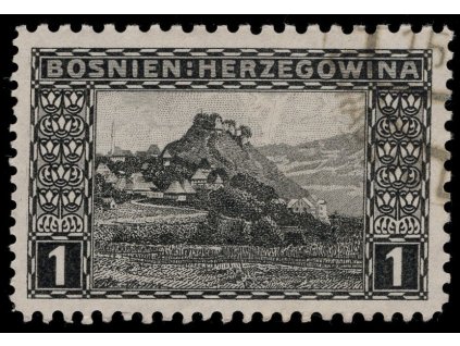 Rakousko - Bosna a Hercegovina 1906, Mi. 29, O 1 h, Řz 9:10:10:12
