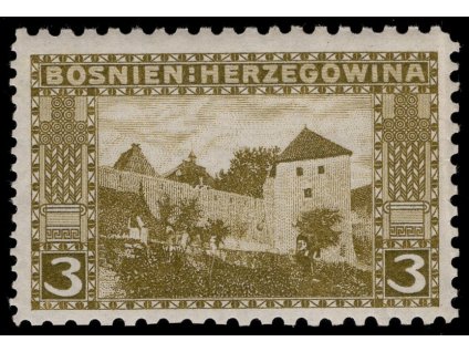 Rakousko - Bosna a Hercegovina 1906, Mi. 31, xx 3 h, Řz 9:10:9:12