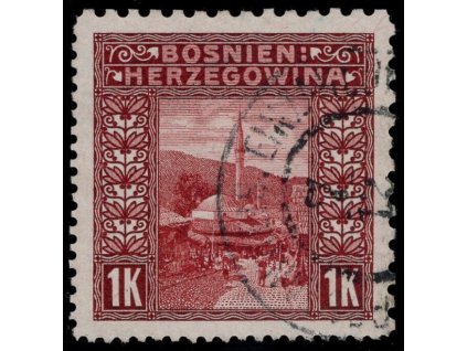 Rakousko - Bosna a Hercegovina 1906, Mi. 42, O 1 K, Řz 9:9:12:12