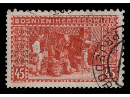 Rakousko - Bosna a Hercegovina 1906, Mi. 40, O 45 h, Řz 9:9:12:12