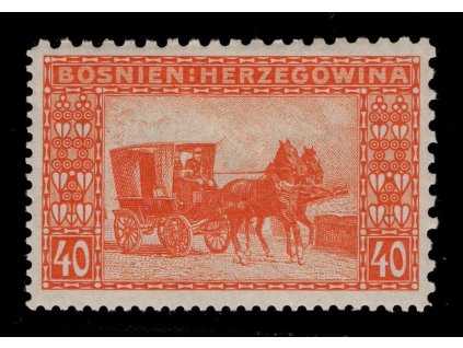 Rakousko - Bosna a Hercegovina 1906, Mi. 39, x 40 h, Řz 9:9:12:12