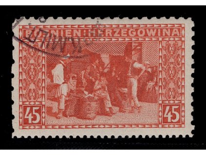 Rakousko - Bosna a Hercegovina 1906, Mi. 40, O 45 h, Řz 9:9:12:6