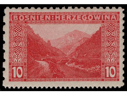 Rakousko - Bosna a Hercegovina 1906, Mi. 34, x 10 h, Řz 9:9:12:6